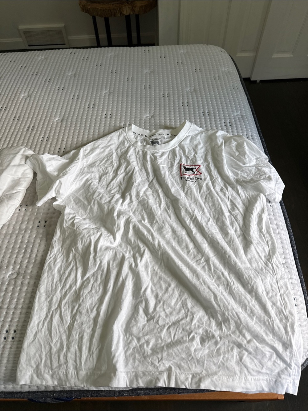 White Black Dog Crew Neck T-Shirt